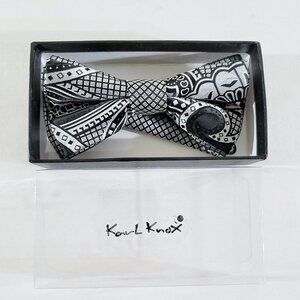 NWT Karl Knox Formal Bow Tie Pre-Tied Silk Adjustable to 20" Microfiber $39